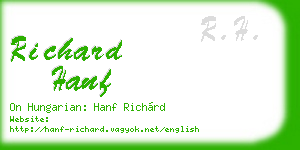 richard hanf business card